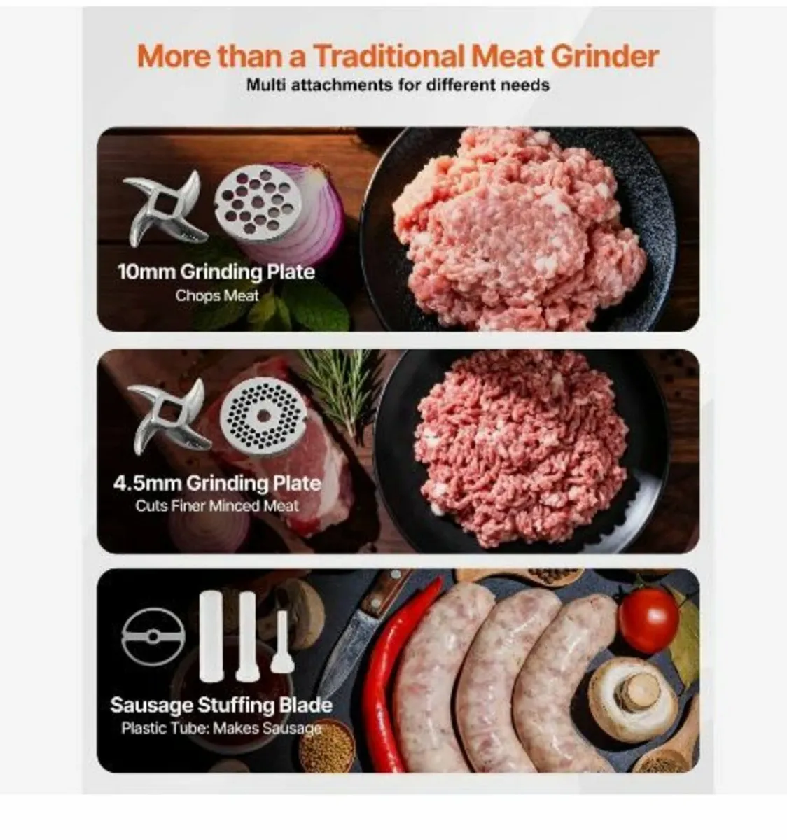 Meat Grinder, 5 Lbs/Min Capacity Electric Meat - Image 4