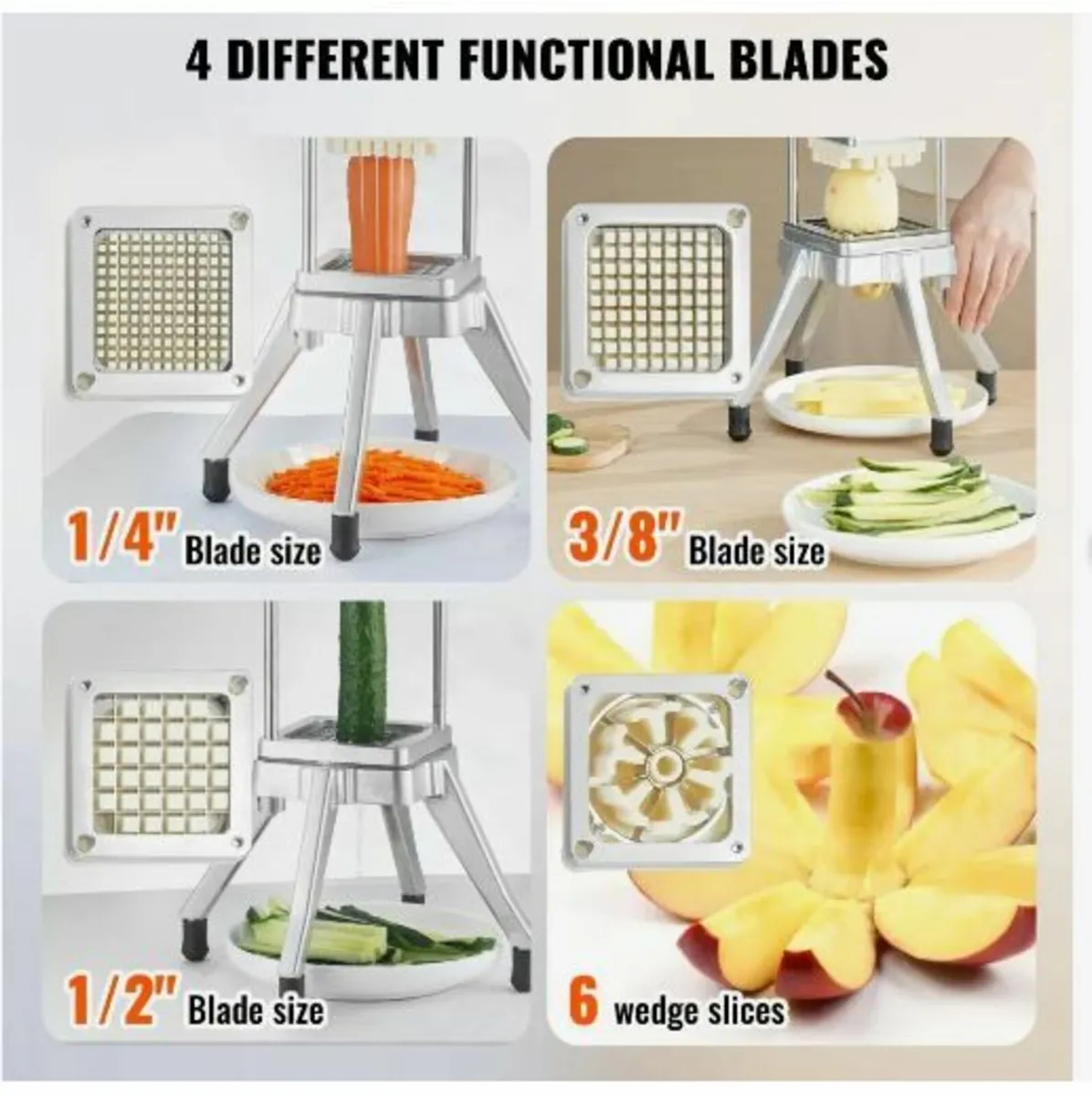 Commercial Chopper with 4 Replacement Blades - Image 2