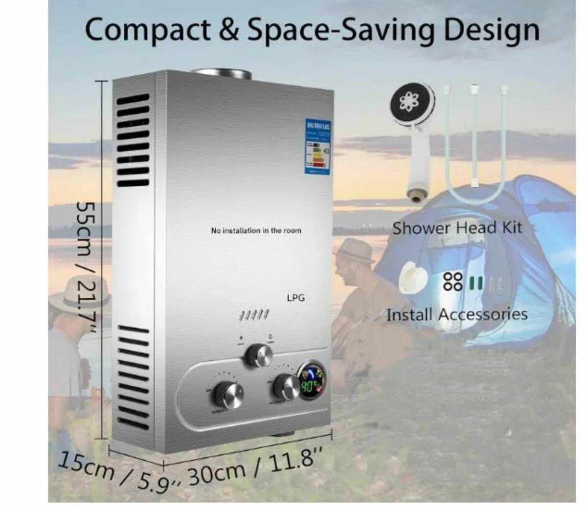 Gas Water Heater, 18LPM 36KW - Image 3