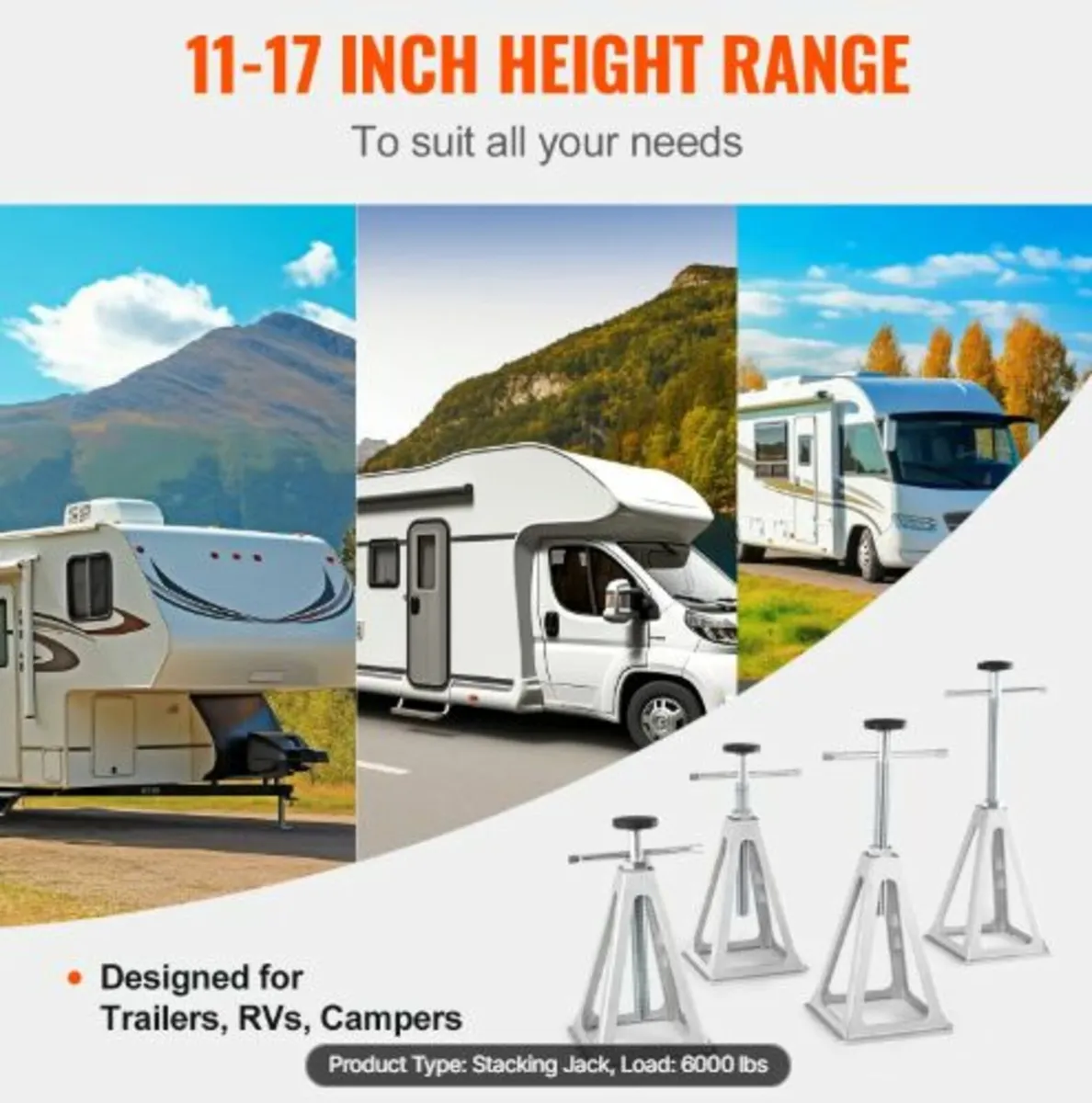 RV Stabilizer Jacks, 4 Pack Aluminum RV Leveling - Image 2