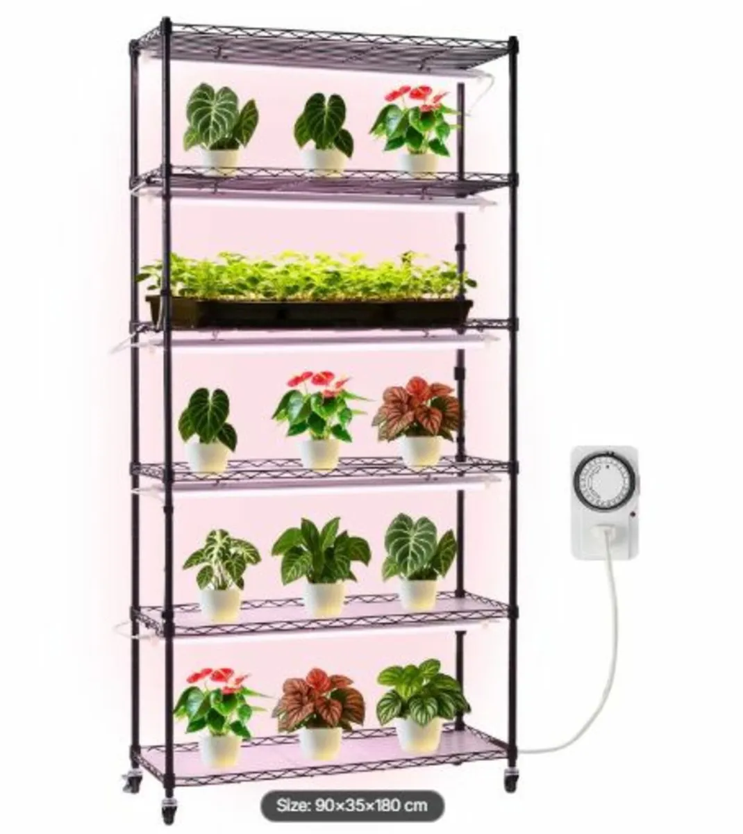 Plant Shelf with Grow Light, 6-Tier Indoor Plant - Image 1