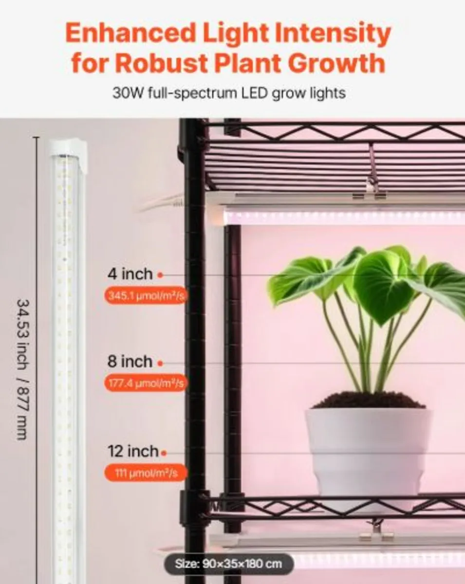 Plant Shelf with Grow Light, 6-Tier Indoor Plant - Image 2