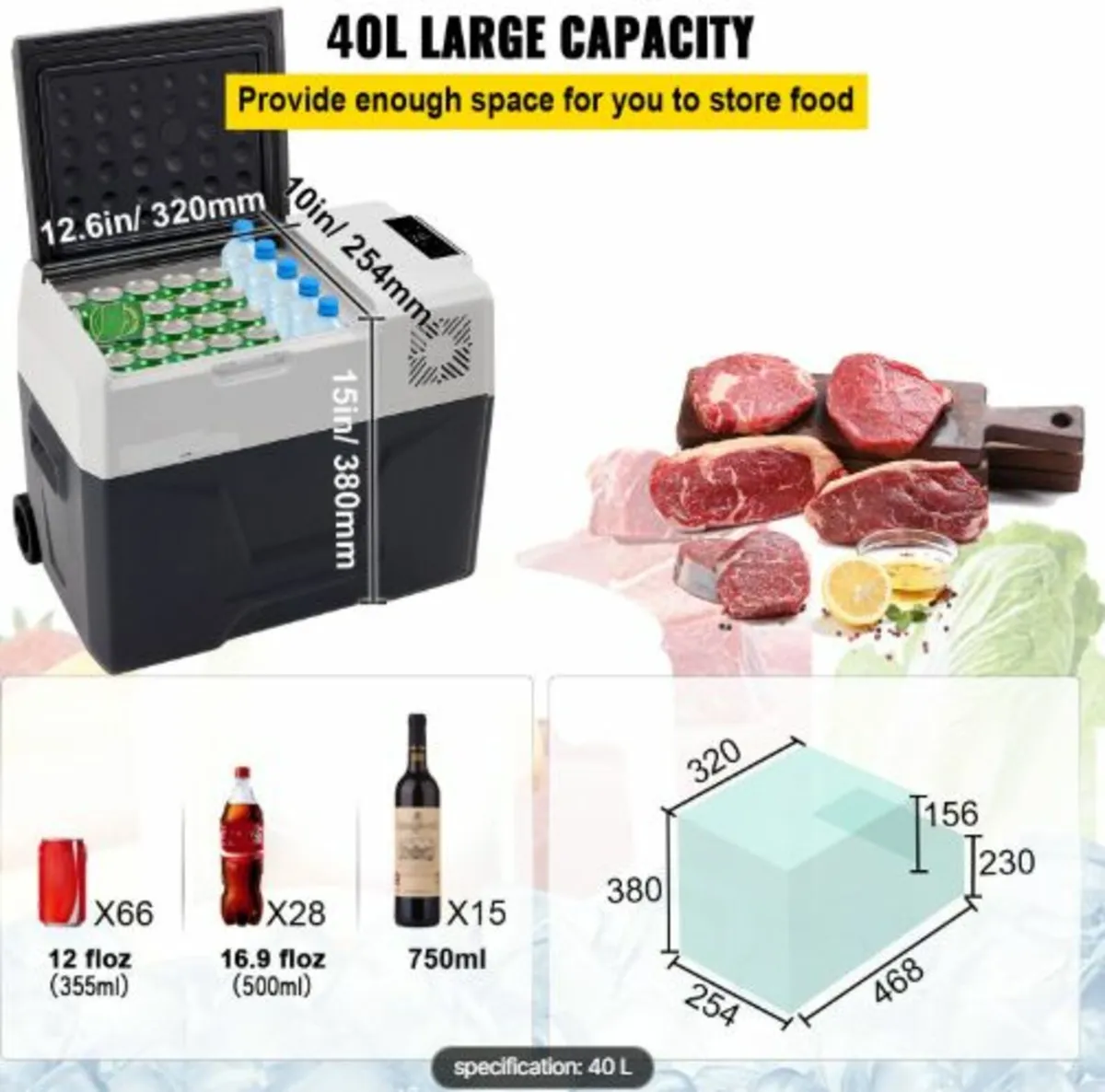 Car Refrigerator, 12 Volt Car Refrigerator Fridge - Image 2