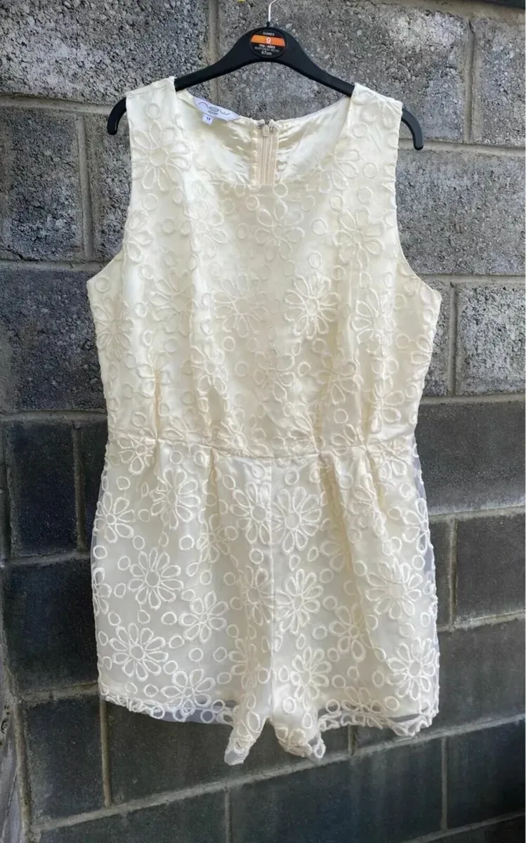 Lace Teddy Playsuit, Fully Lined, Size 14 - Image 1
