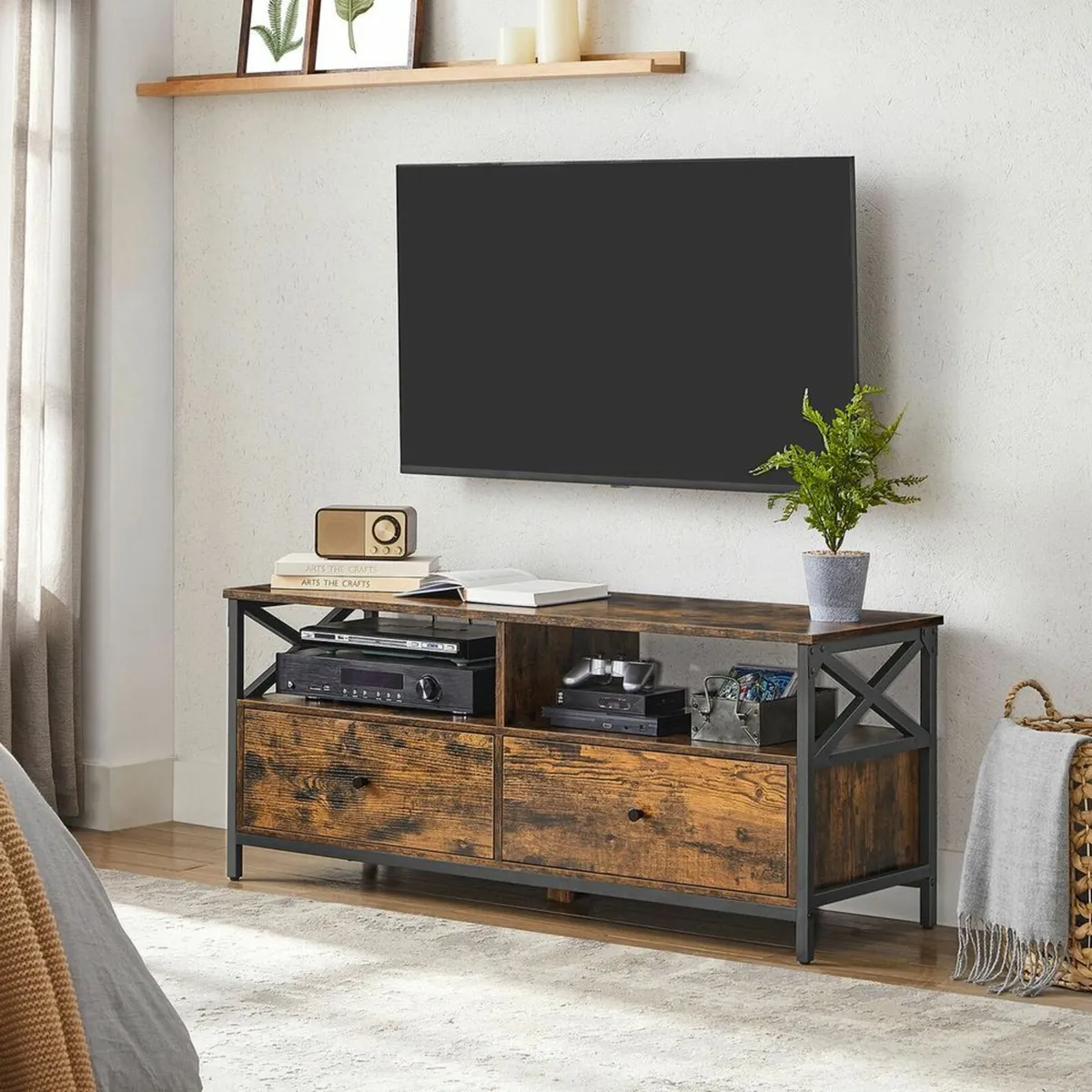 New TV Unit Display With 2 Drawers - FREE P&P - Image 1