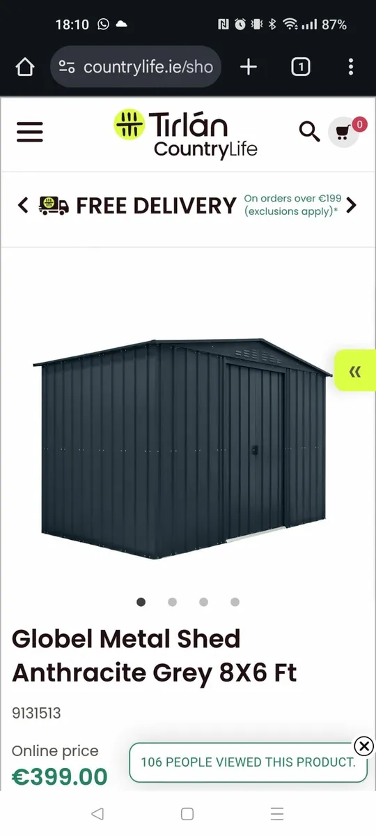 Metal shed 8×6ft - Image 1