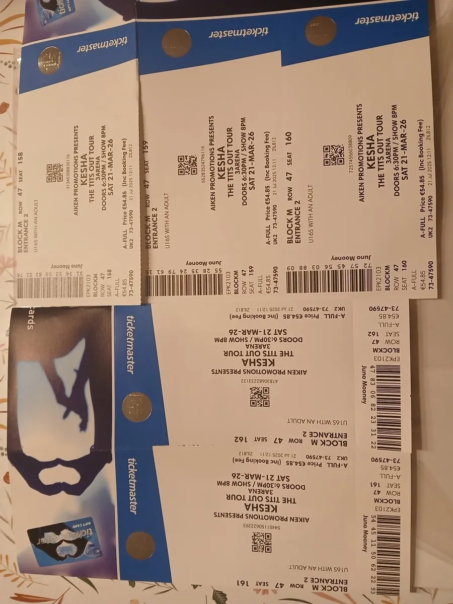 Kesha 3 Arena 5 x Seated Tickets for sale - Image 4