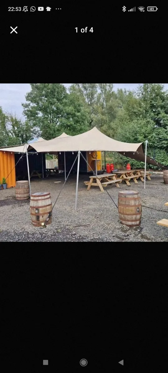 Nomadic Stretch tent 15m x 10.5m with poles & rope - Image 1