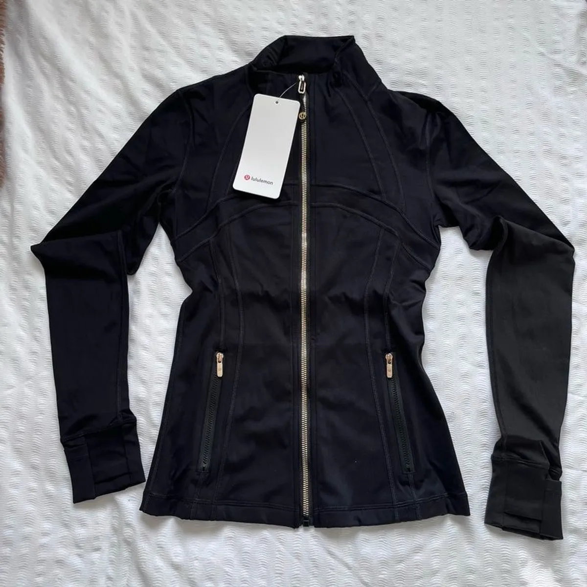 lululemon black define jacket with gold zip - Image 1