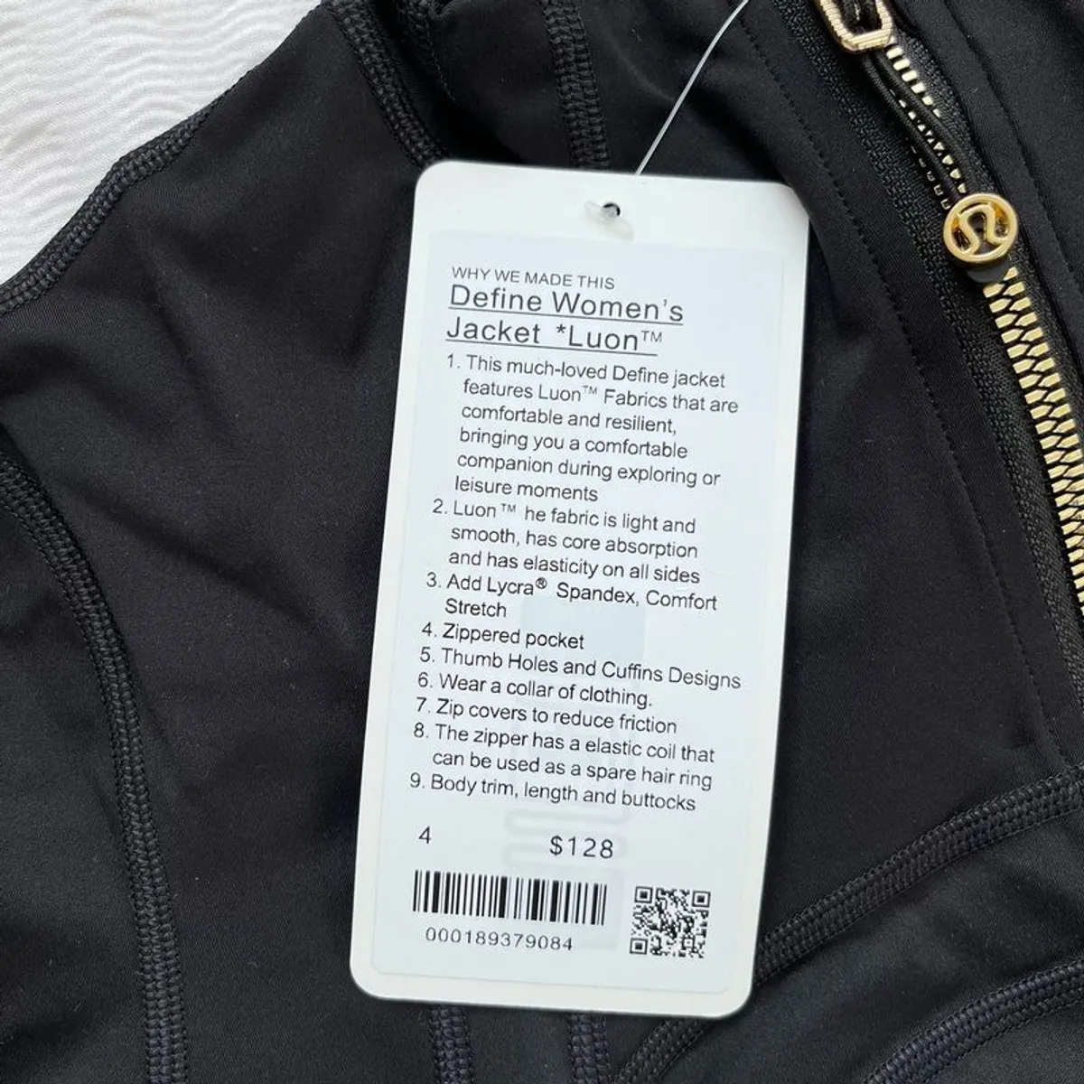lululemon black define jacket with gold zip - Image 2