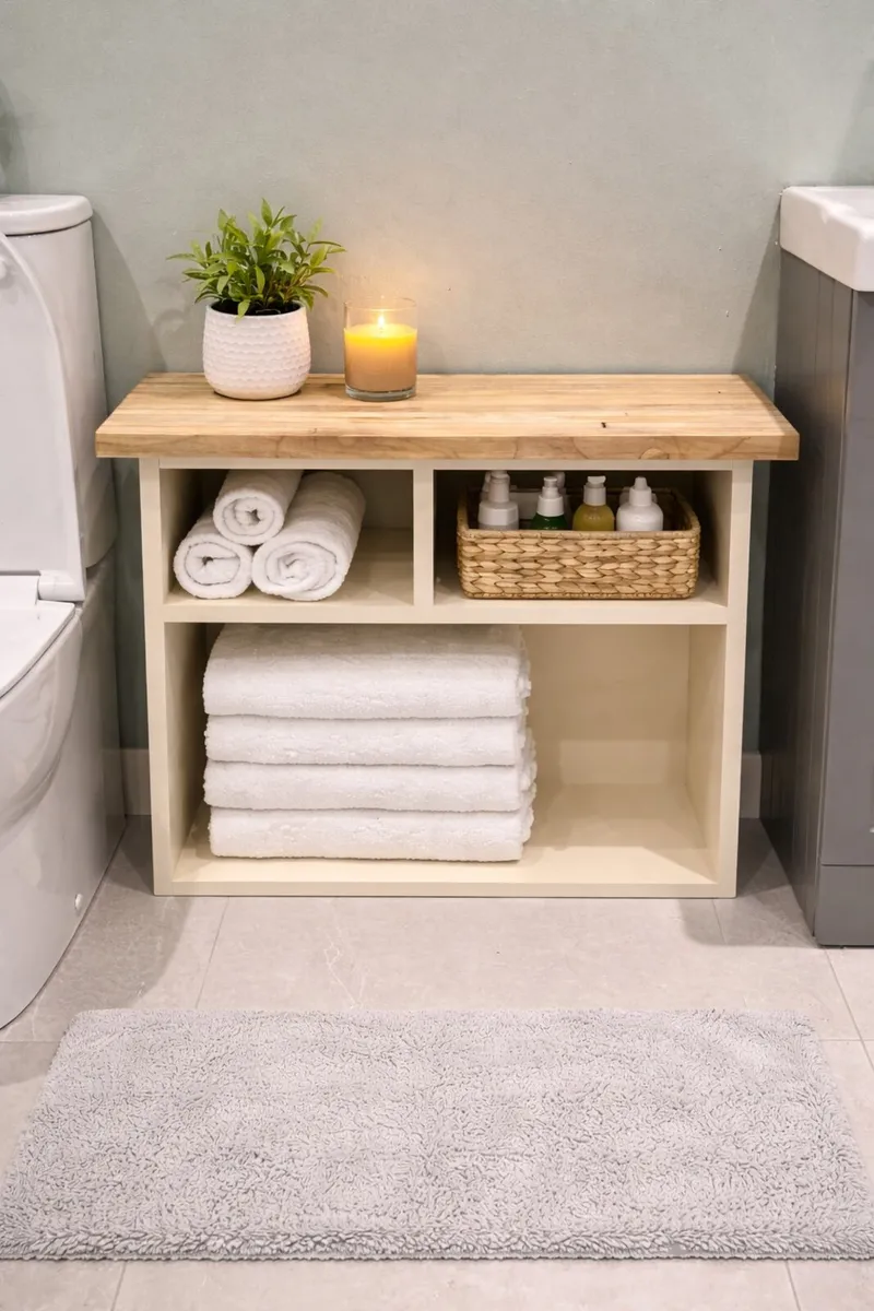 Handmade Solid Wood Bathroom Storage Unit - Image 3