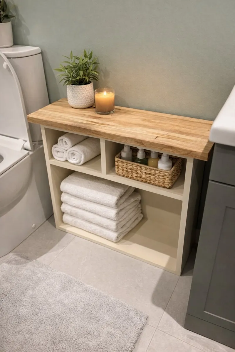 Handmade Solid Wood Bathroom Storage Unit - Image 1