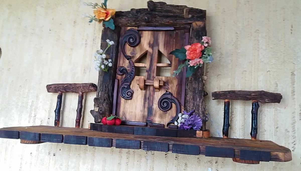 Rustic Enchanted Door Floating Shelf / Display - Image 2