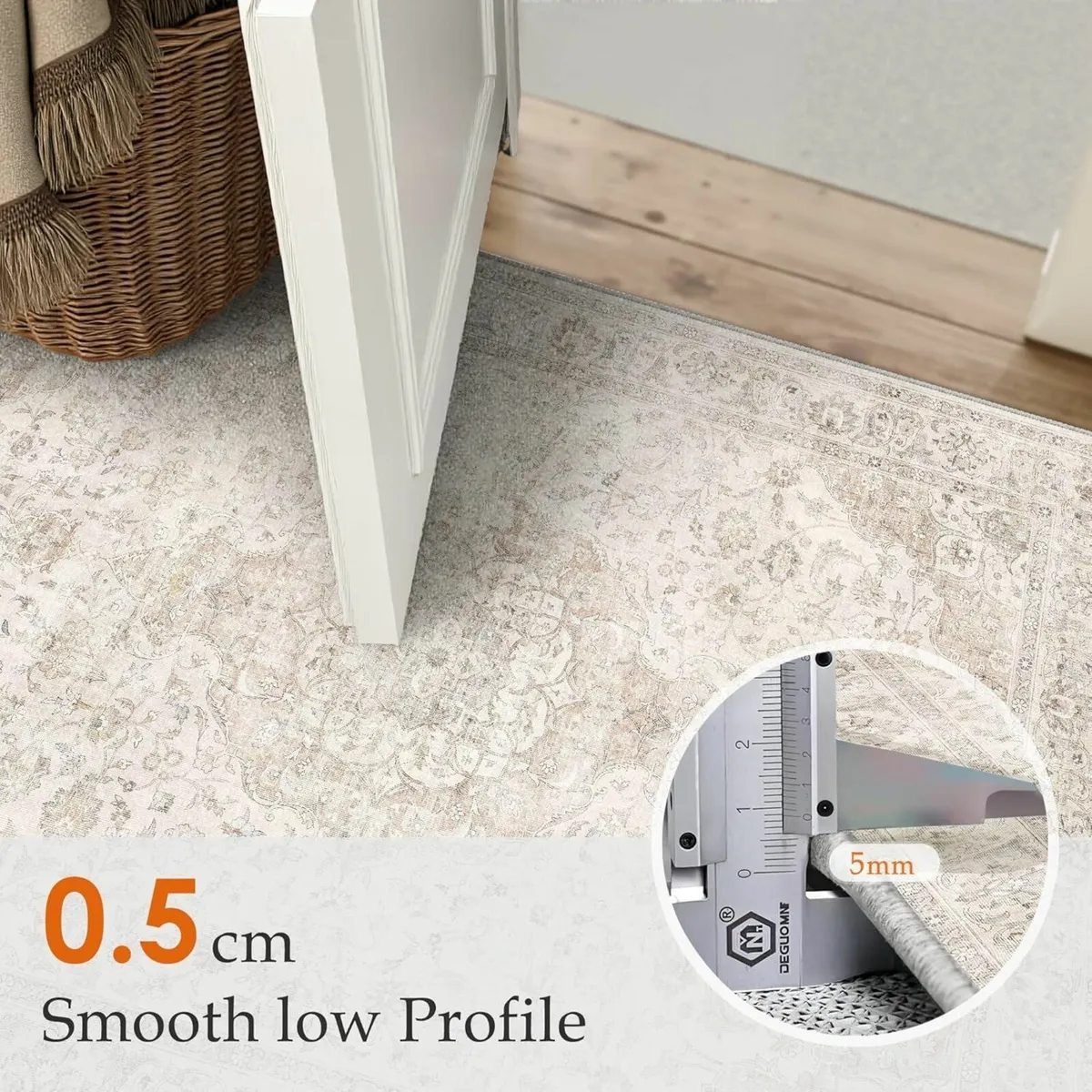 Beige Rugs Living Room 240x300cm Vintage Machine - Image 3