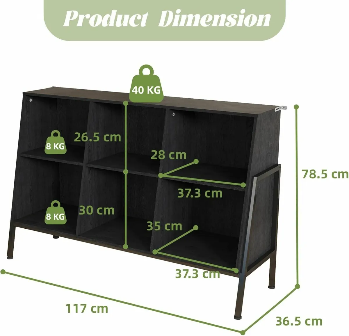 Bookcase Wooden Standing Open Bookshelf with - Image 3