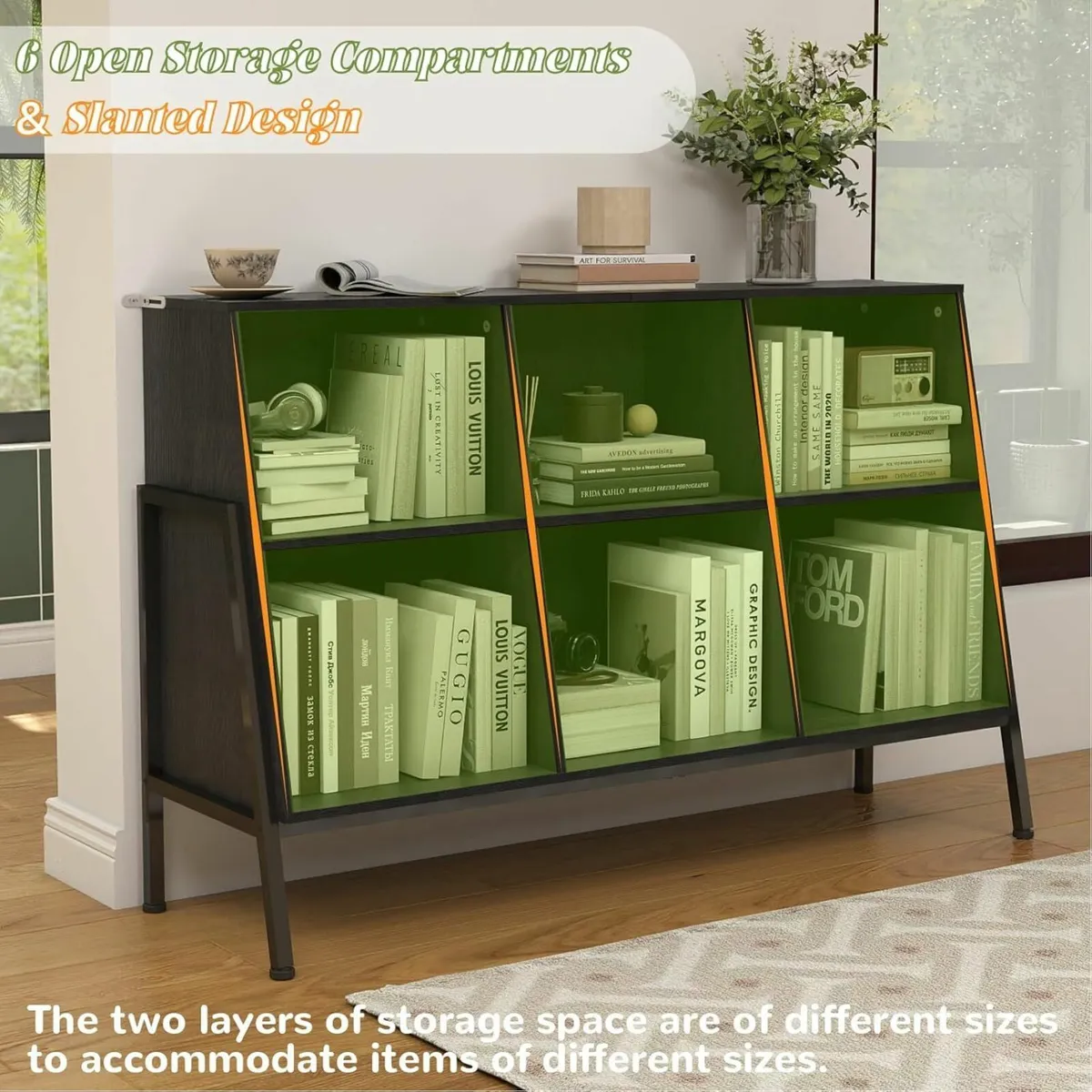 Bookcase Wooden Standing Open Bookshelf with - Image 4