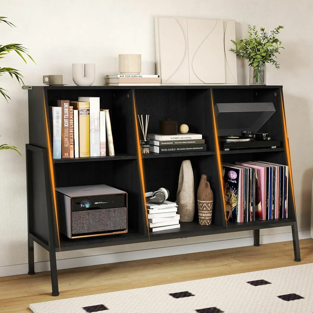 Bookcase Wooden Standing Open Bookshelf with - Image 2