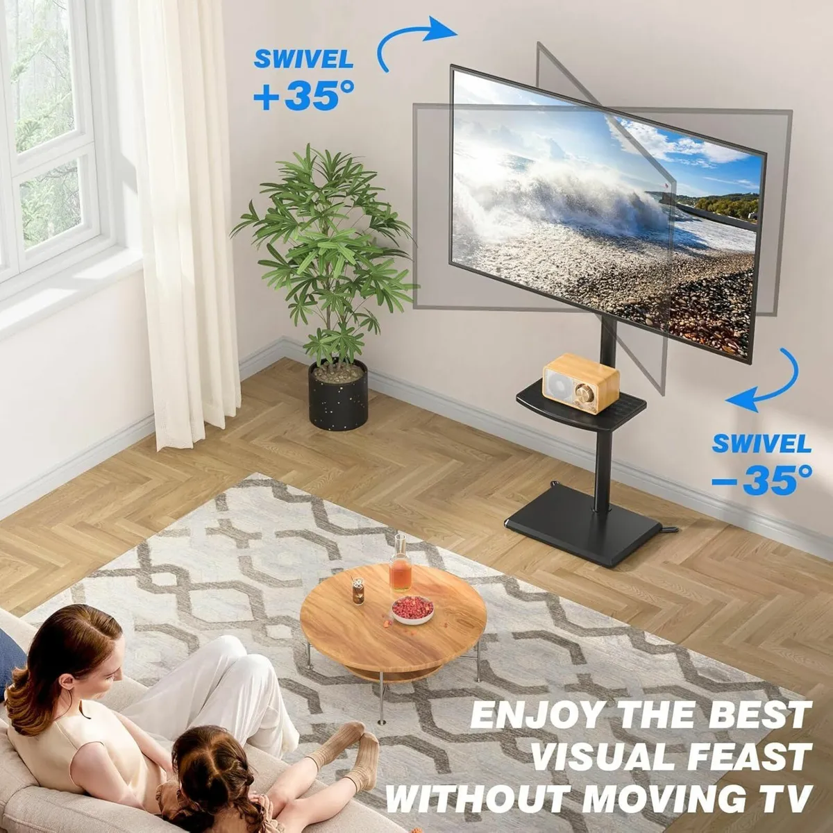 Universal Swivel TV Floor Stand with Mount for - Image 3