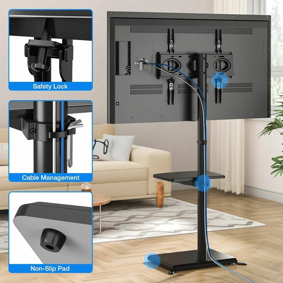 Universal Swivel TV Floor Stand with Mount for - Image 4