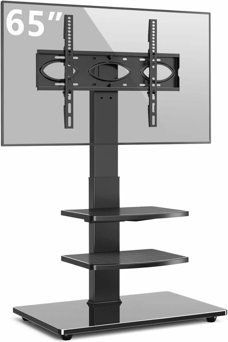 Freestanding Swivel Floor TV Stand Tall Unit for - Image 1