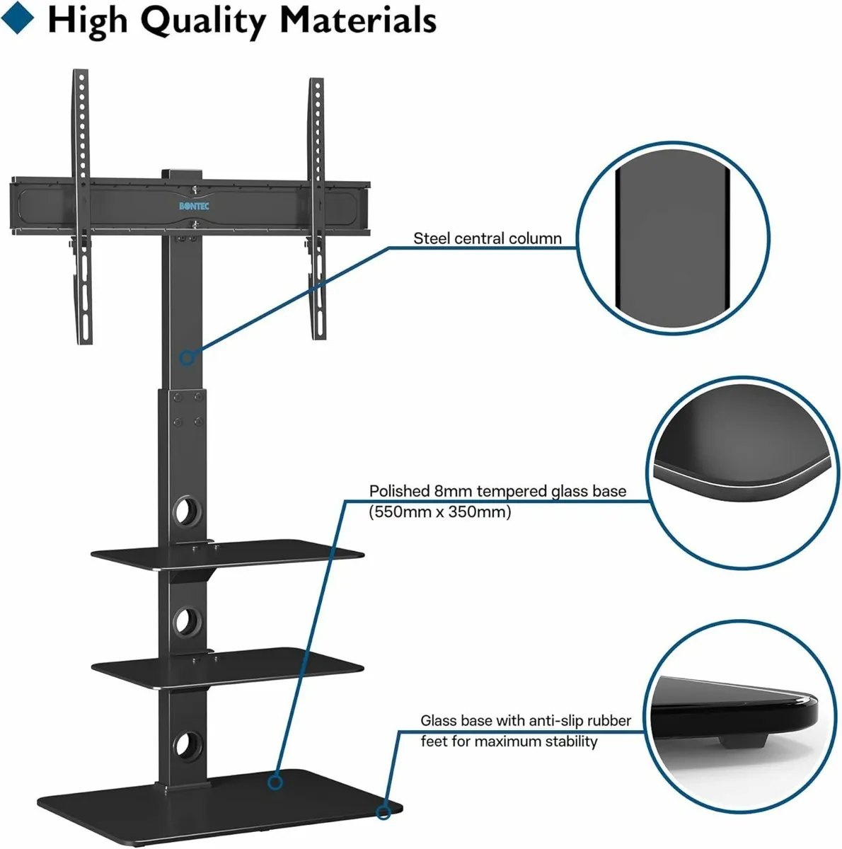 Universal Floor TV Stand for 30–70 Inch TVs - Image 4