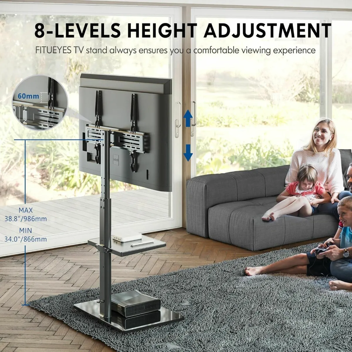 TV Floor Stand for 32 to 60 inch TVs Standing - Image 4