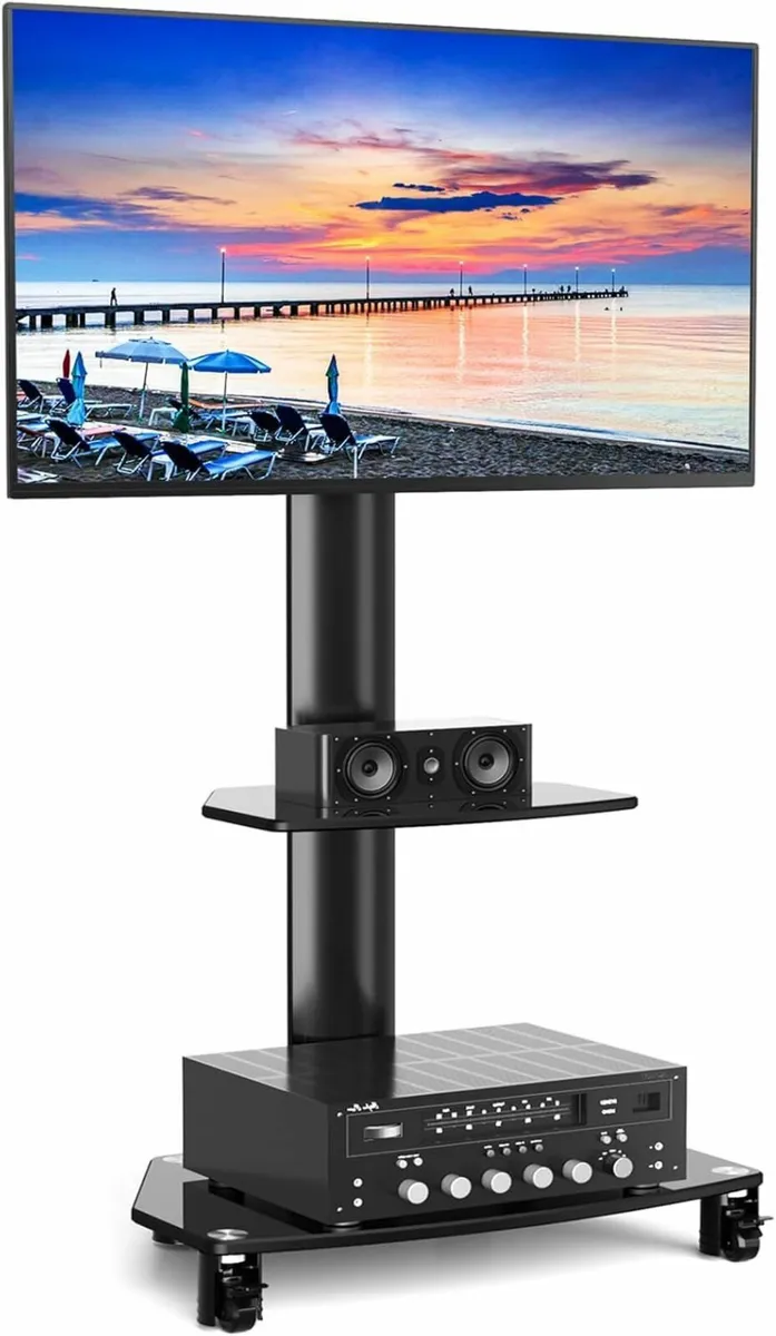 Swivel TV Stand on Wheels for 27- 65 Height - Image 1