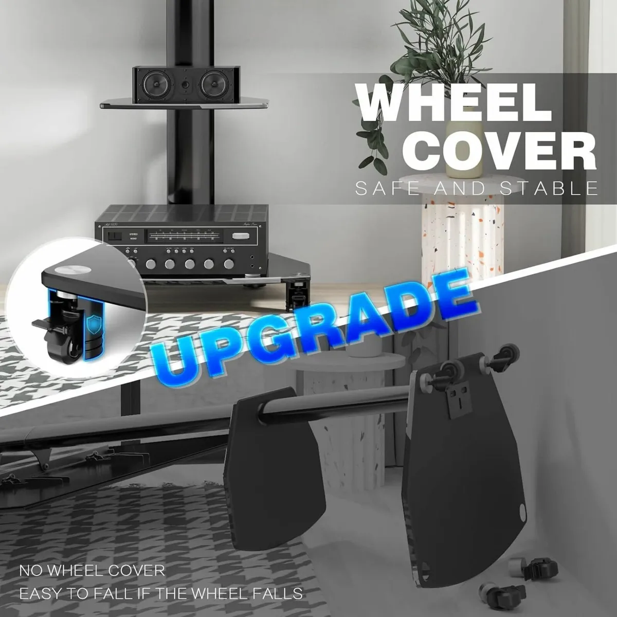 Swivel TV Stand on Wheels for 27- 65 Height - Image 4