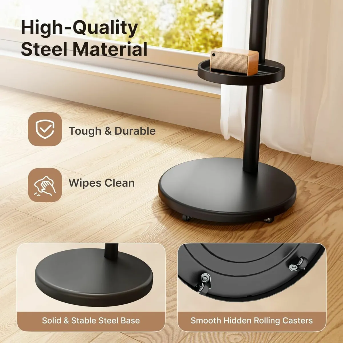 Rolling TV Stand with Wheels for 17–43 Inch TVs - Image 3