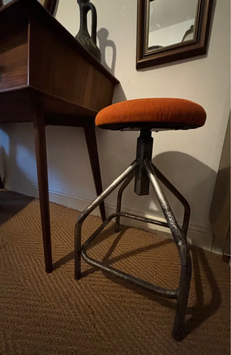 Mid Century Industrial Stool - Image 1