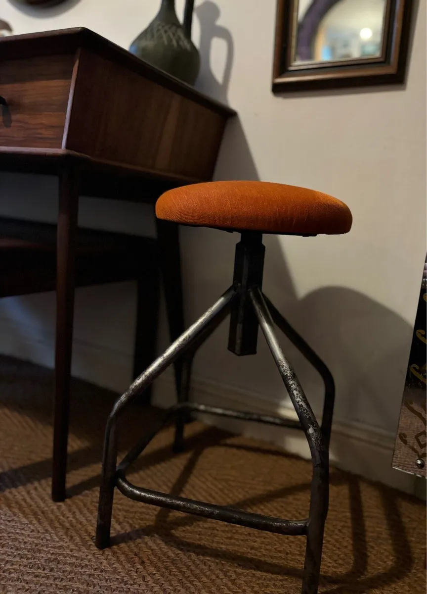 Mid Century Industrial Stool - Image 2
