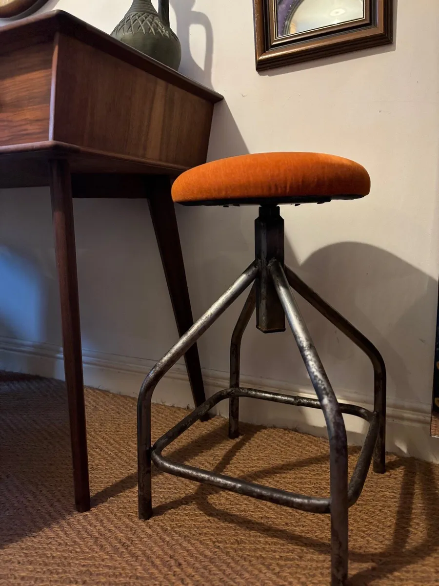 Mid Century Industrial Stool - Image 3