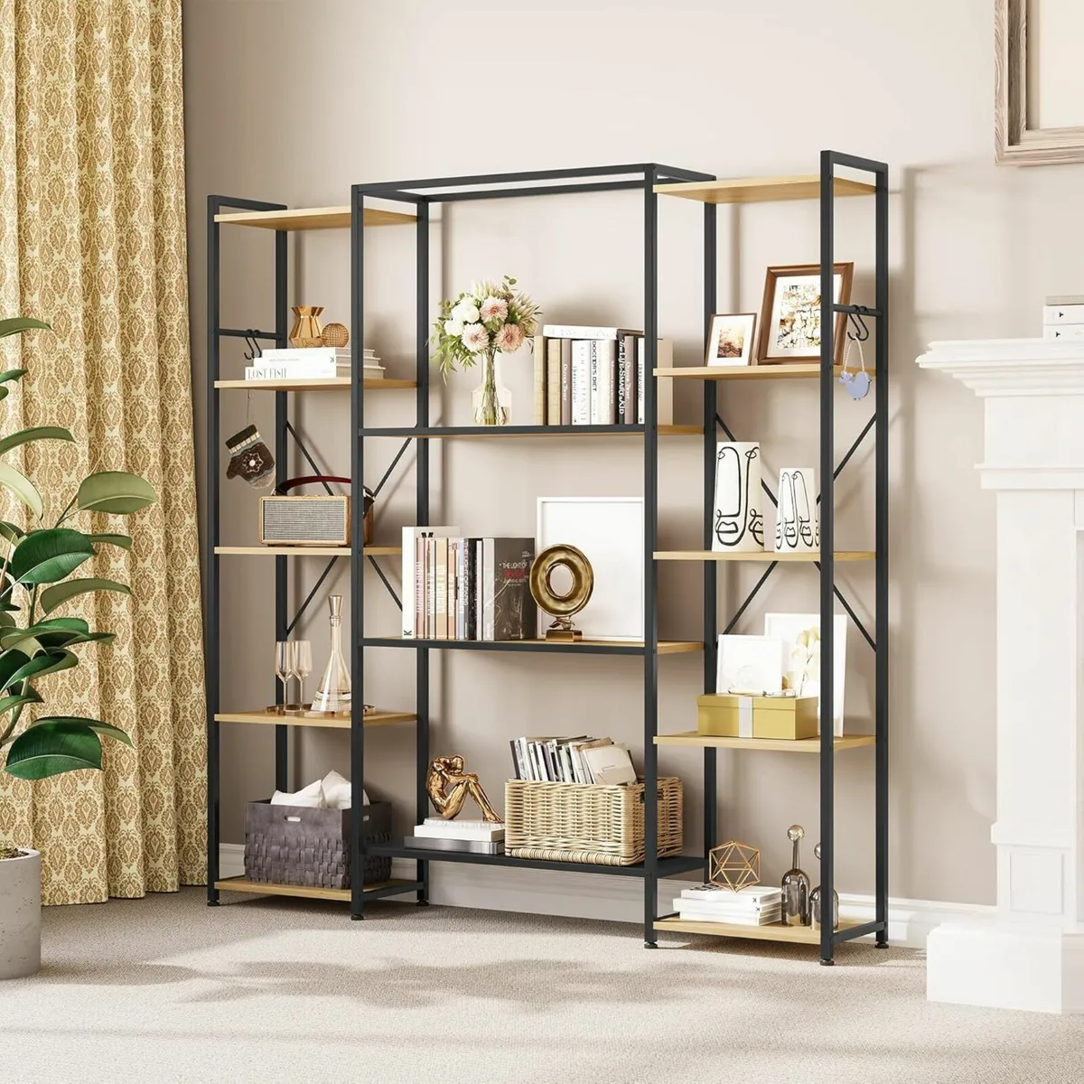 Bookcase Industrial Book shelf with 13 Shelves - Image 1