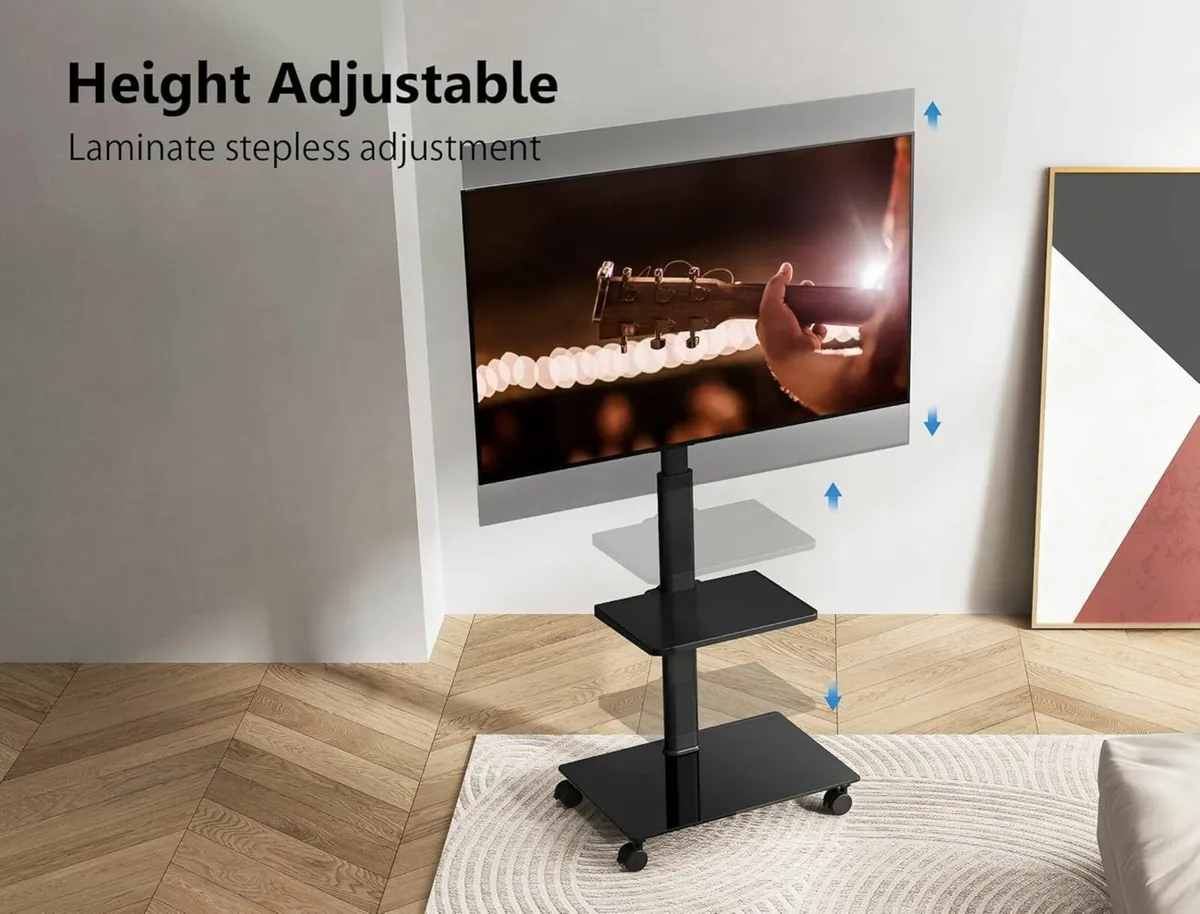 TV Stand on Wheels for 32 to 60 Inch Swivel - Image 4