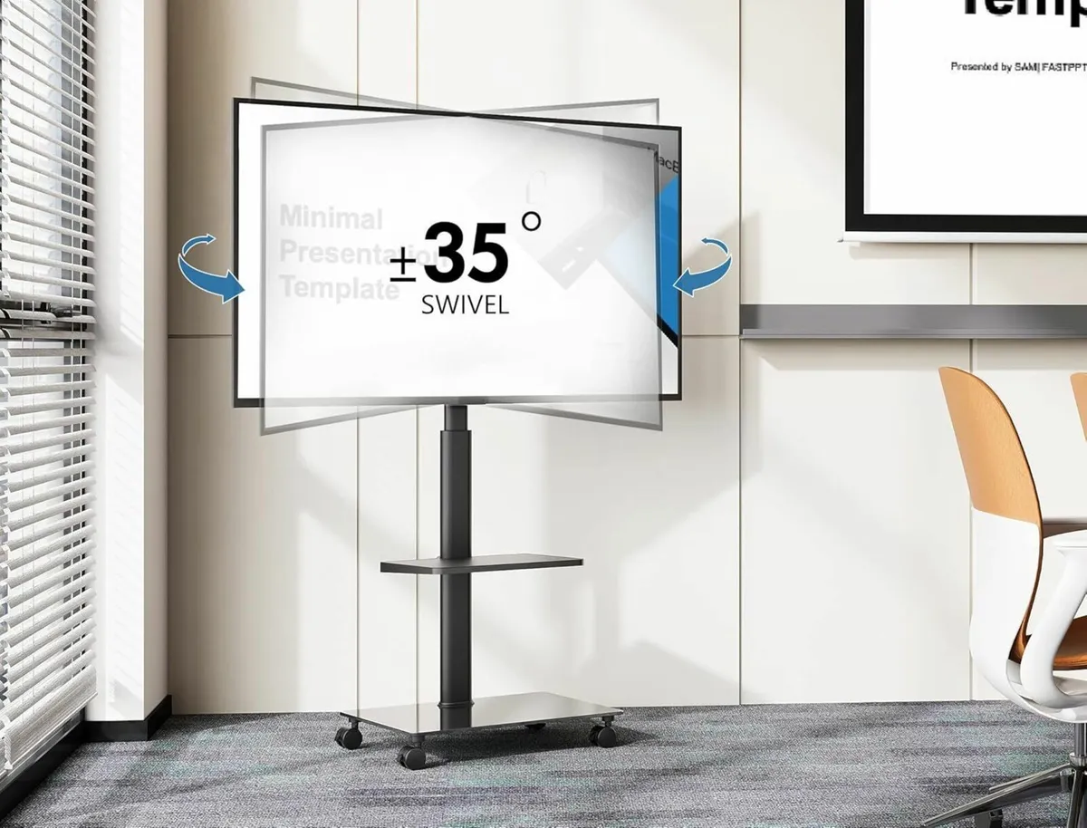 TV Stand on Wheels for 32 to 60 Inch Swivel - Image 3