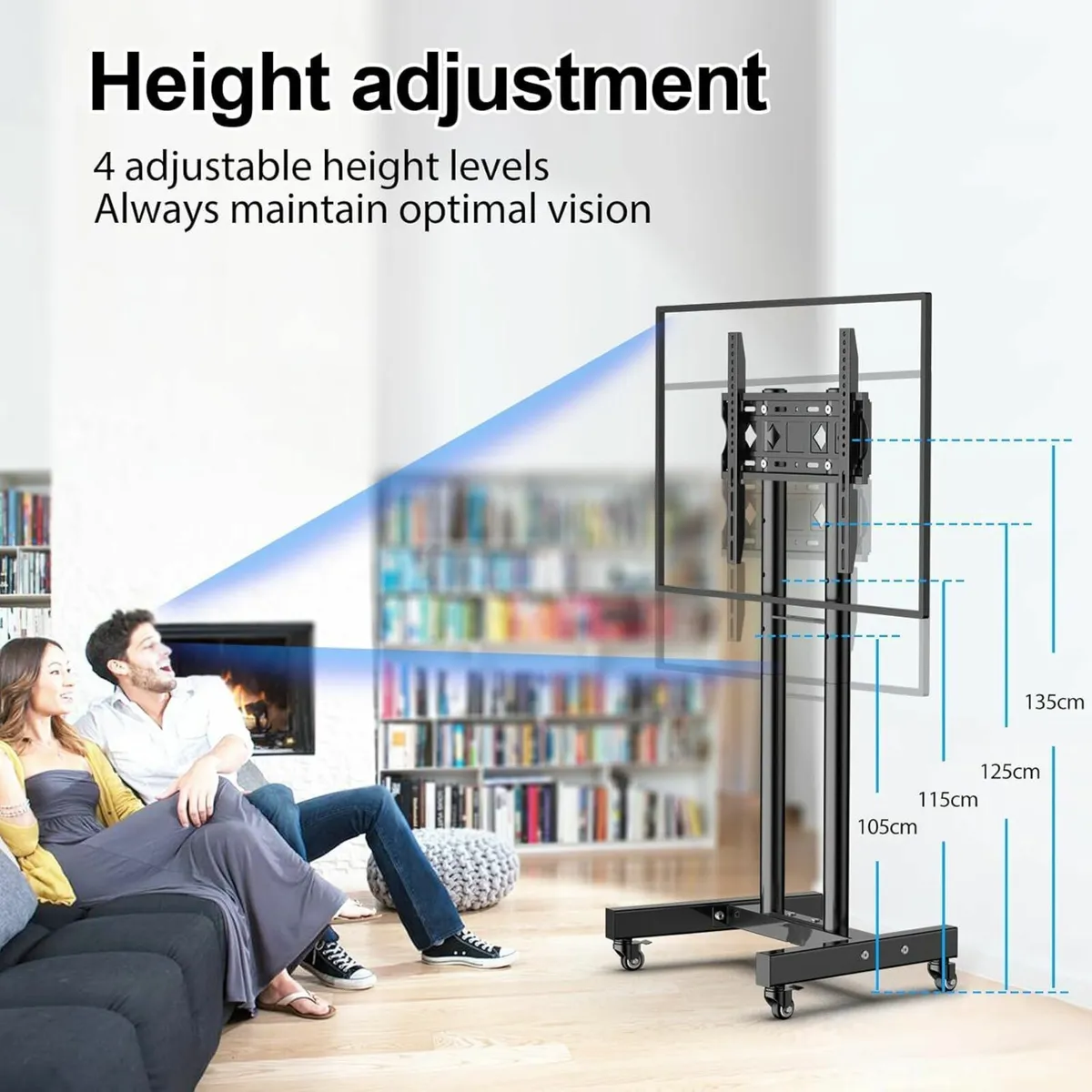 Mobile TV Cart for 32-55 Inch Flat Curved - Image 3
