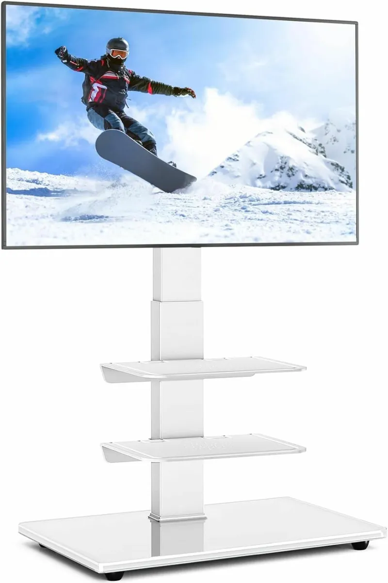 TV Floor Stand with tempered glass base for 32-70 - Image 1