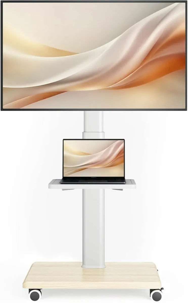 Universal Floor TV Stand Portable Rolling Mount - Image 1