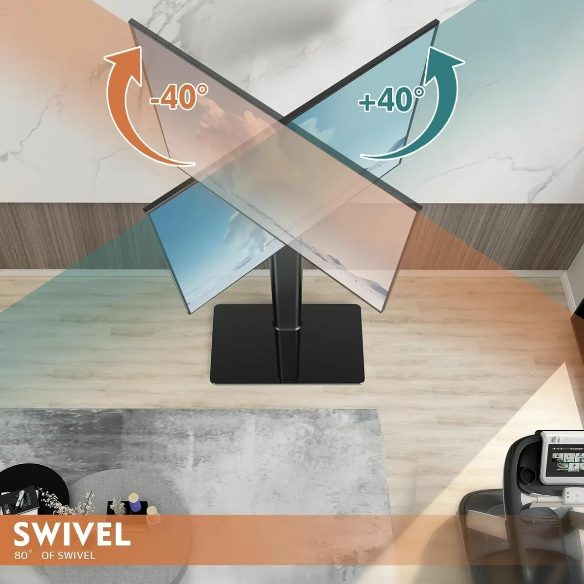 Floor Universal TV Stand with Mount 80 Degree - Image 2