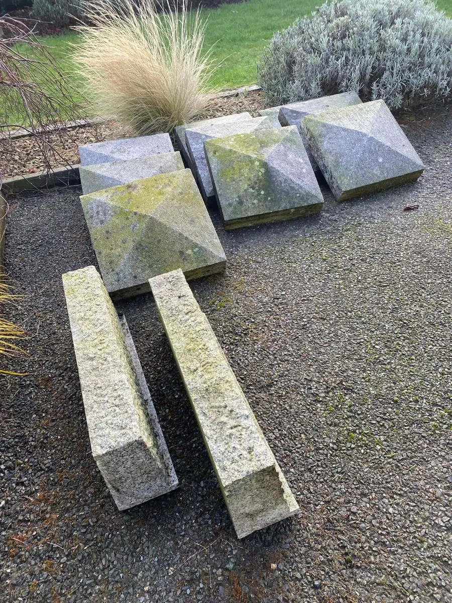 Old Natural Granite Pier Caps, 2 window sills - Image 2
