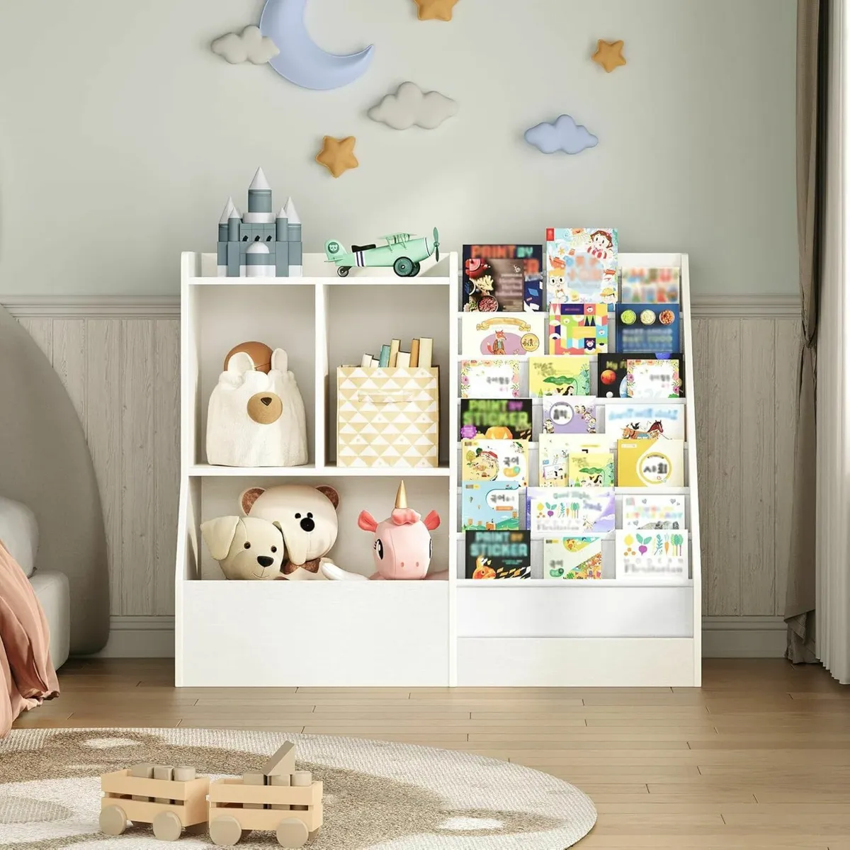 100 cm Kids Bookshelf and Toy Storage 7 Layer - Image 2