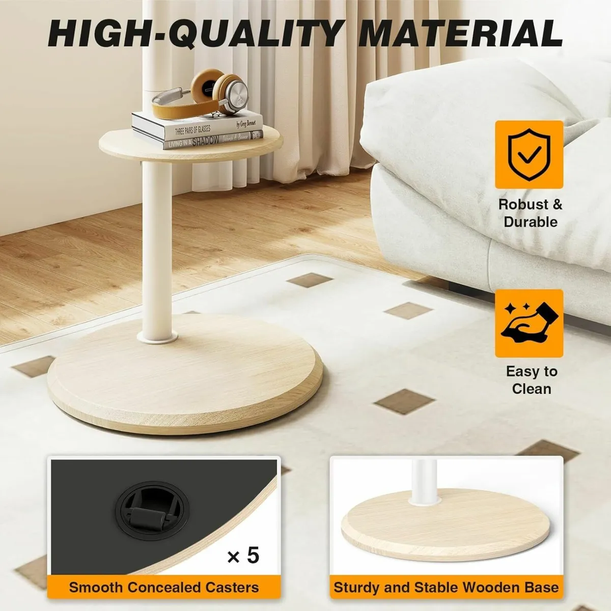 TV Floor Stand with Hidden Wheels for 32-65 Inch - Image 4