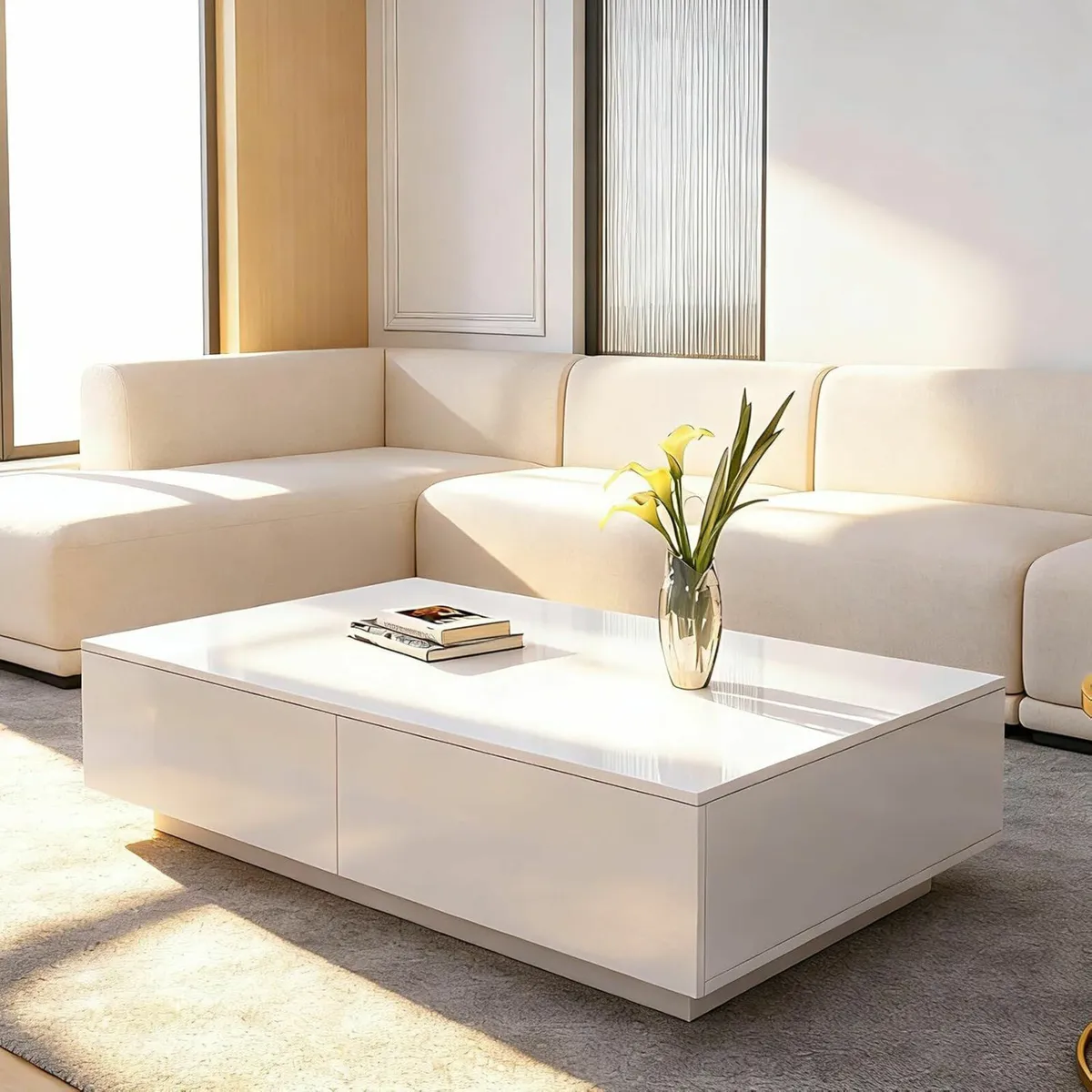 Coffee Table for Living Room Modern Side Wooden - Image 1