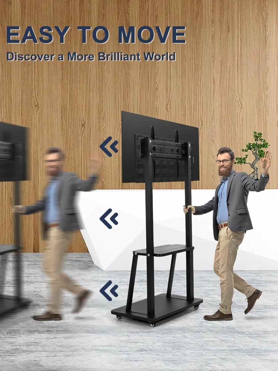 Rolling TV Stand with Wheels for 32-75 Inch - Image 3