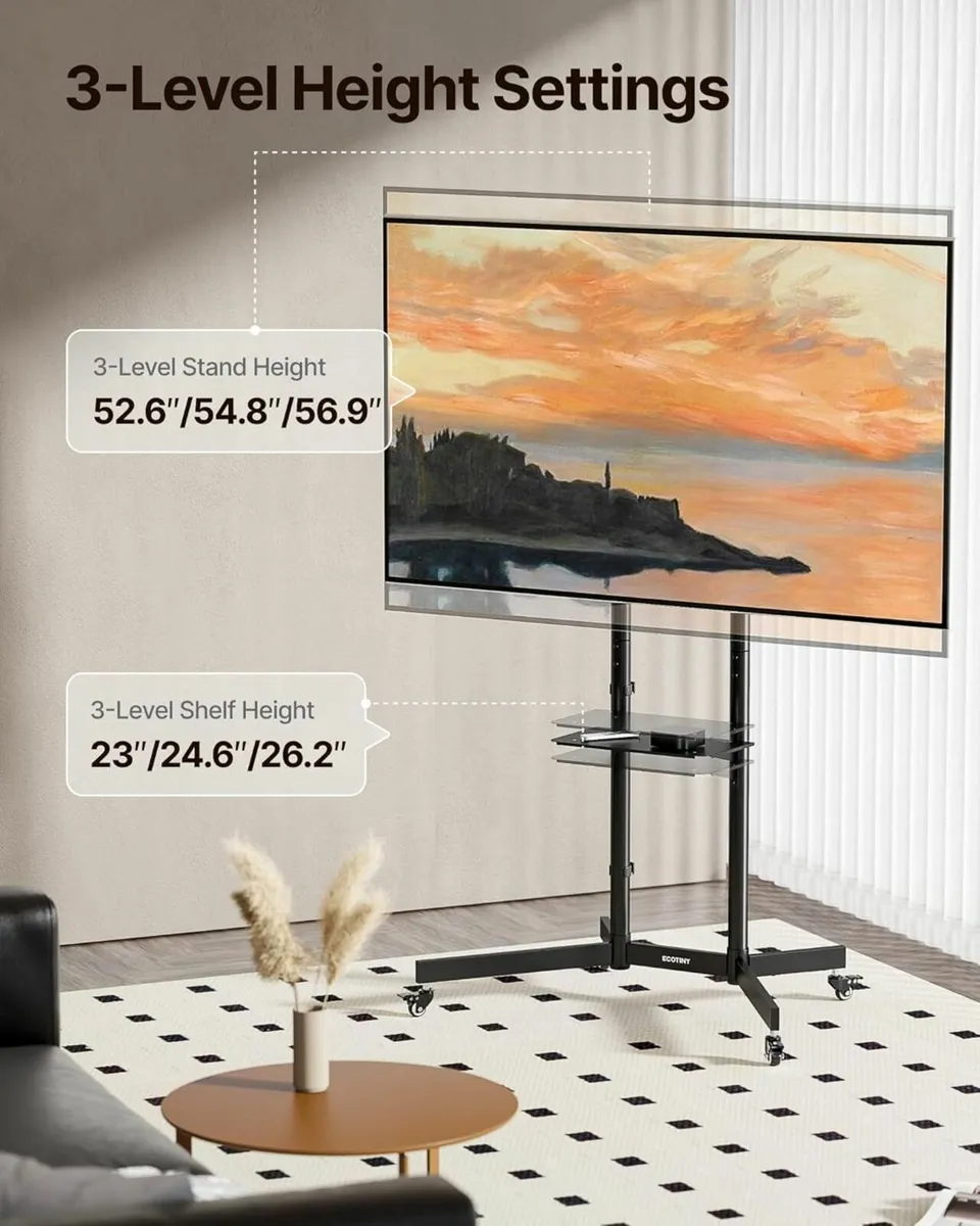 Rolling TV Stand for 32–85 Screens — Supports 70 - Image 2