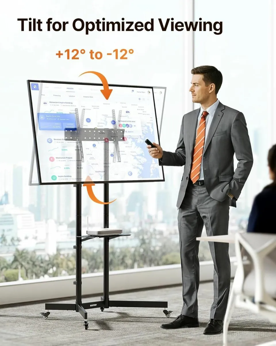 Rolling TV Stand for 32–85 Screens — Supports 70 - Image 3