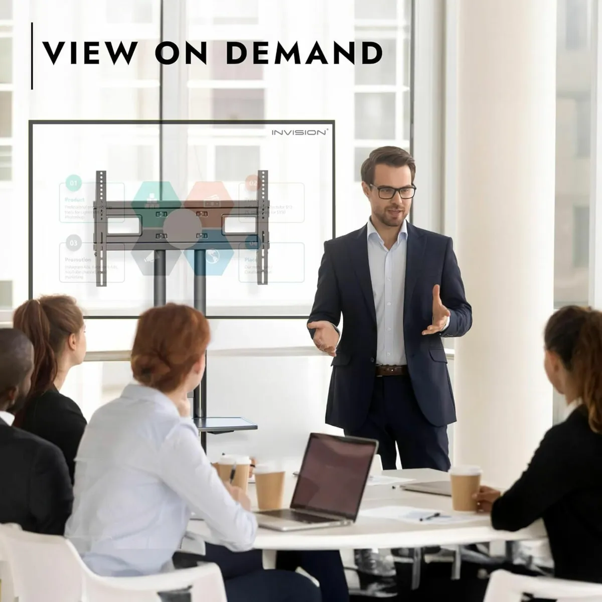 TV Stand on Wheels for 32-75 Inch Screens Anti - Image 4