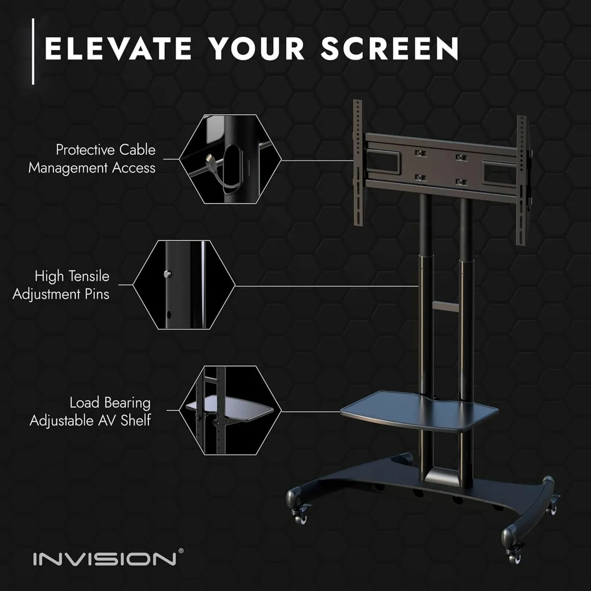 TV Stand on Wheels for 32-75 Inch Screens Anti - Image 3