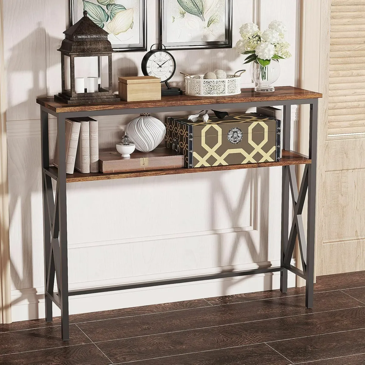 Console Table Industrial Entryway for Hallway - Image 1