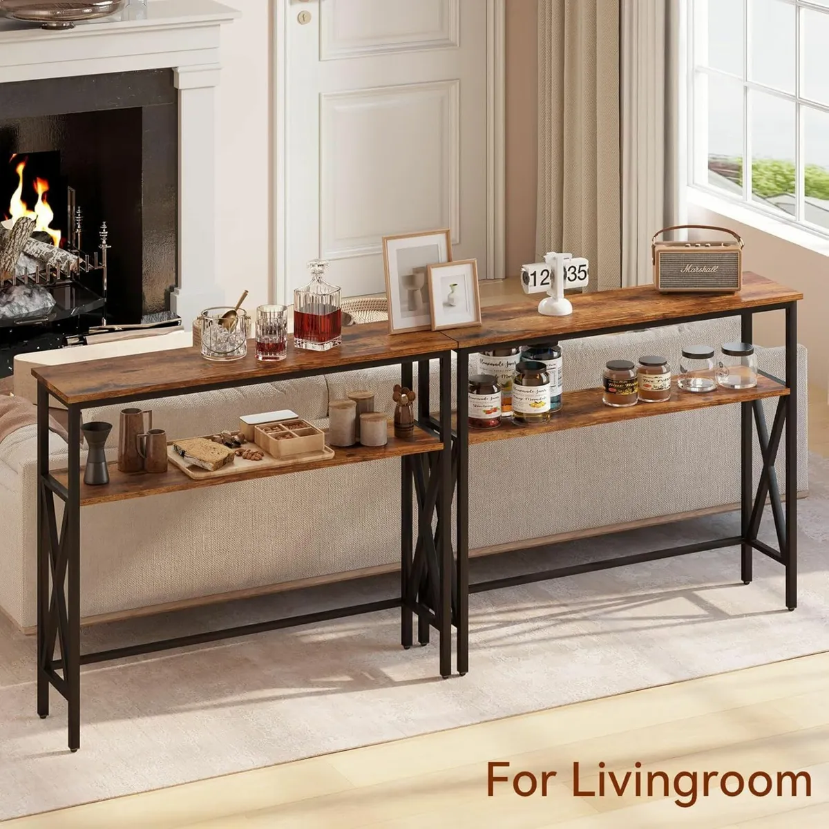 Console Table Industrial Entryway for Hallway - Image 3